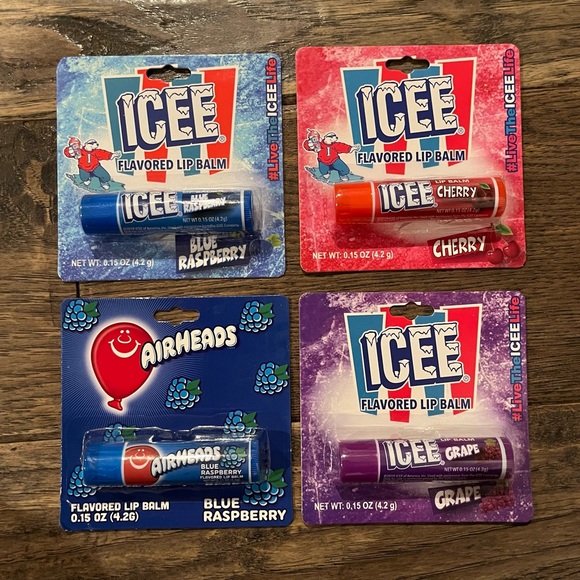 ICEE Other - NWT💋4 Pc Lip Balm Candy Flavored Set Airhead ICEE Blue Raspberry Cherry Grape